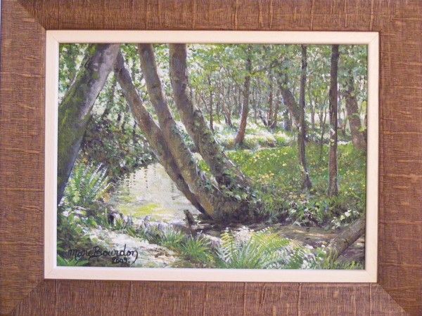 Petit cours d'eau. Huile. 2009.